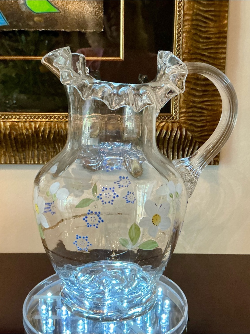 Antique Victorian Hand-blown Glass Pitcher